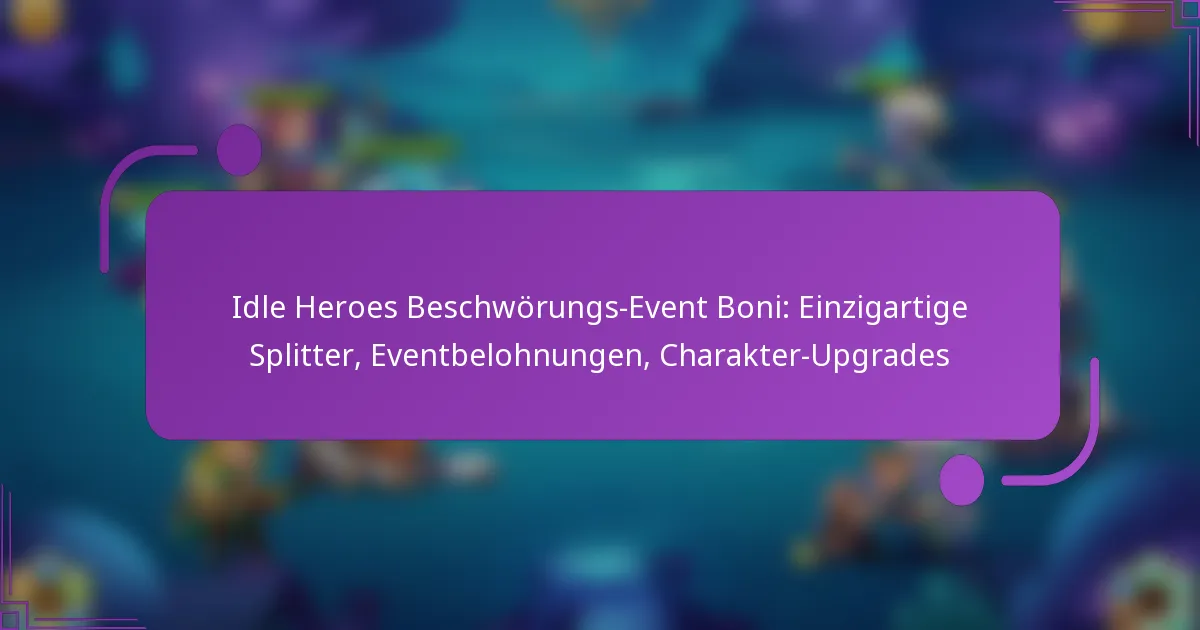 Idle Heroes Beschwörungs-Event Boni: Einzigartige Splitter, Eventbelohnungen, Charakter-Upgrades