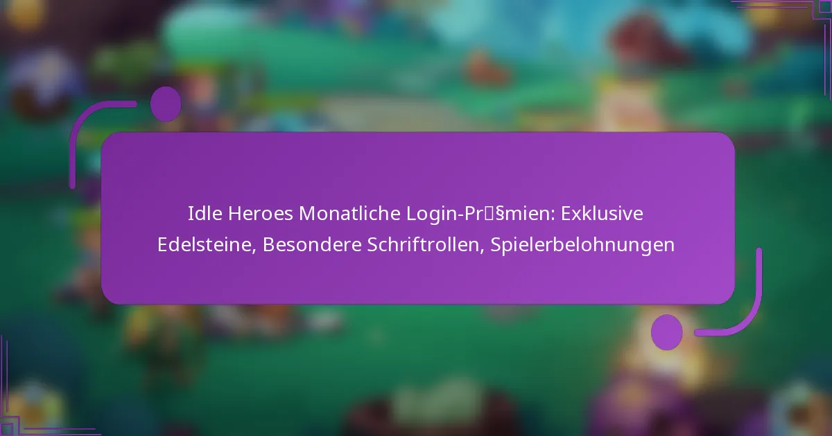 Idle Heroes Monatliche Login-Prämien: Exklusive Edelsteine, Besondere Schriftrollen, Spielerbelohnungen