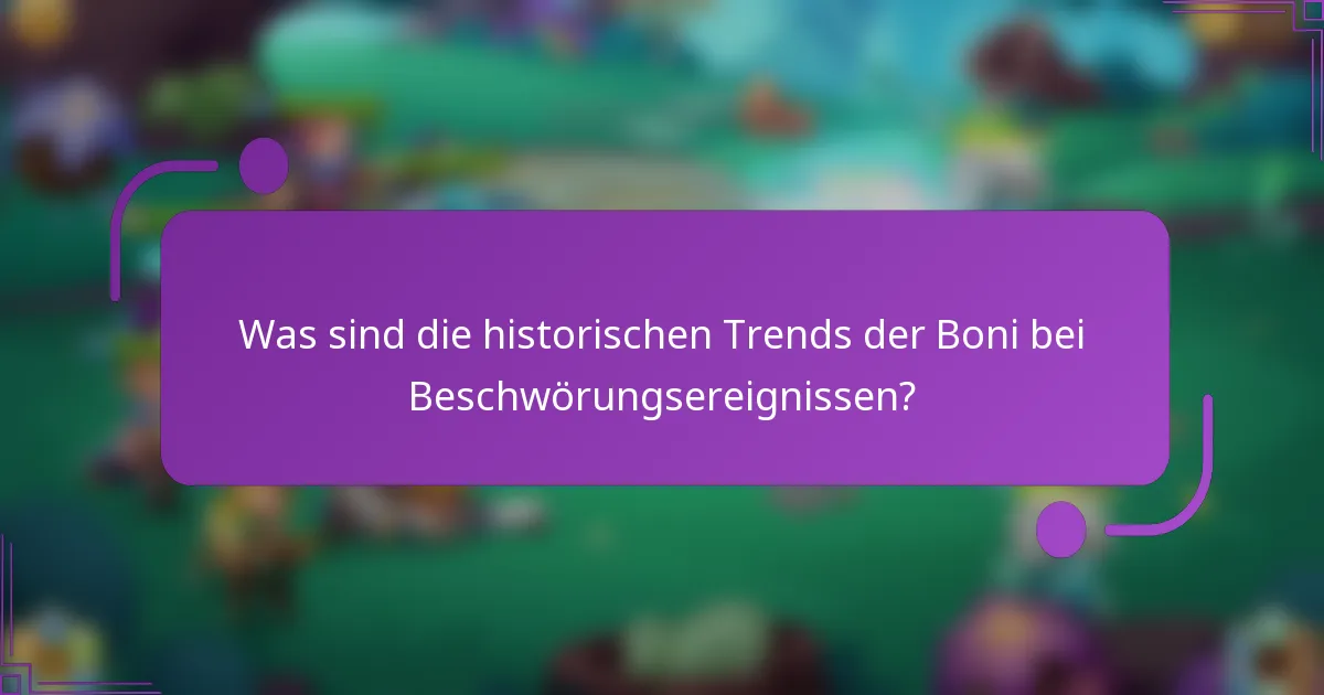 Was sind die historischen Trends der Boni bei Beschwörungsereignissen?